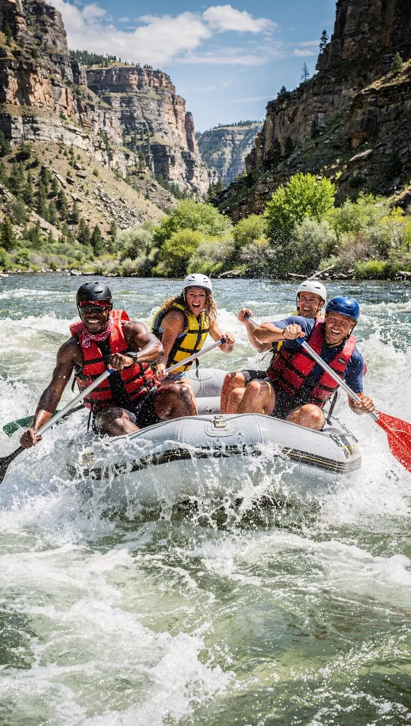 Гейзер, извергающий горячую воду на фоне живописного ландшафта Йеллоустона.
