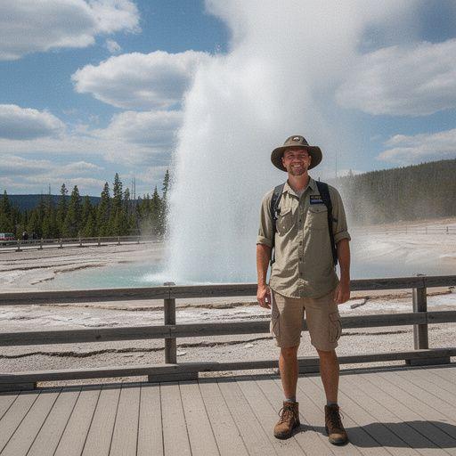 Горячие источники, окруженные яркими минералами и зелеными растениями.