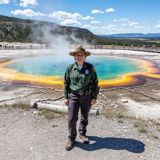 Дикая природа парка: бизоны, пасущиеся на фоне величественных гор.